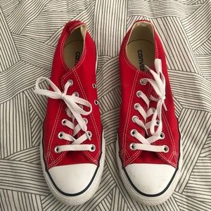 Like new red converse shoes